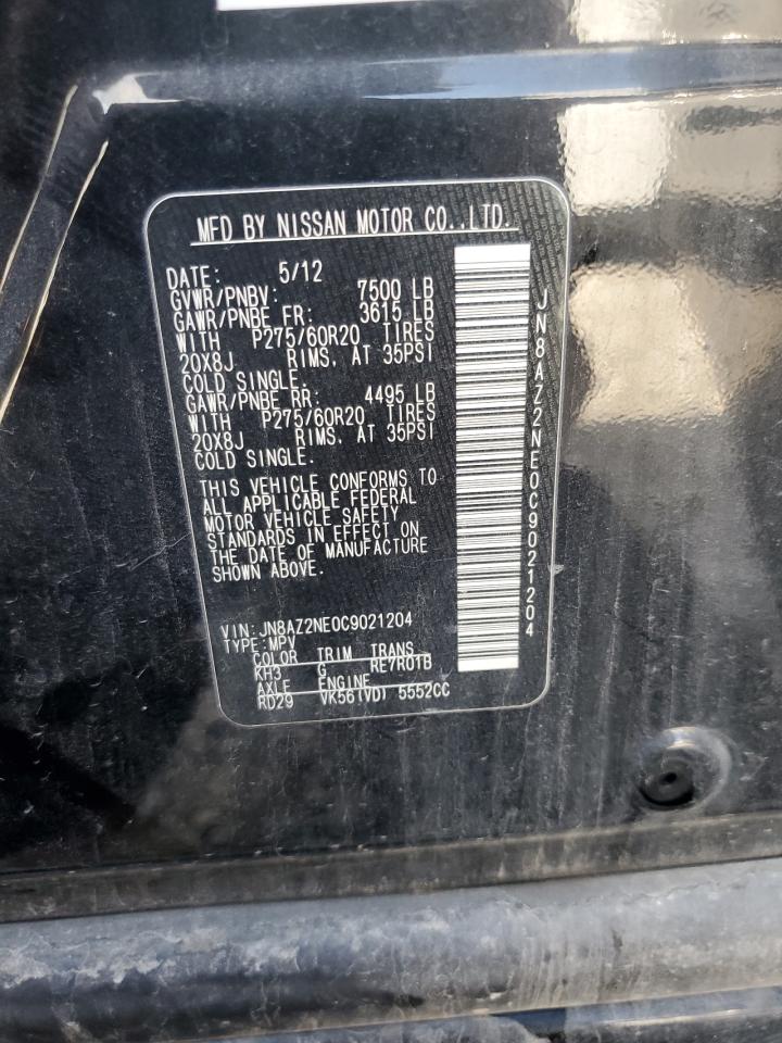 2012 Infiniti Qx56 VIN: JN8AZ2NE0C9021204 Lot: 63435895