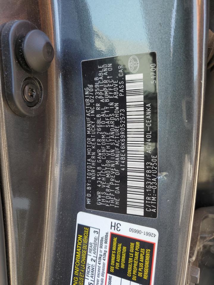 2009 Toyota Camry Base VIN: 4T4BE46K69R052573 Lot: 65287255
