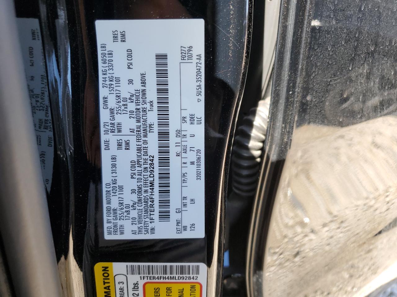 2021 Ford Ranger Xl VIN: 1FTER4FH4MLD92842 Lot: 64332275