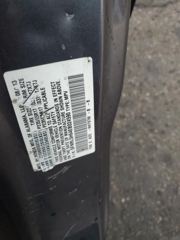 2014 Honda Odyssey Exl VIN: 5FNRL5H64EB024590 Lot: 65291335