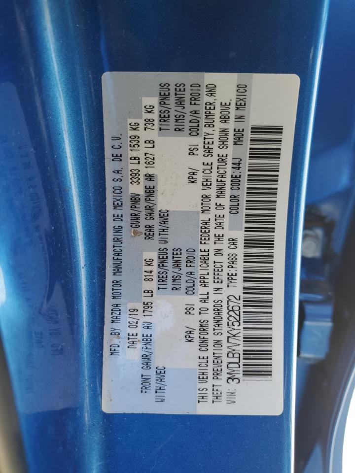 2019 Toyota Yaris L VIN: 3MYDLBYV7KY522672 Lot: 65452475