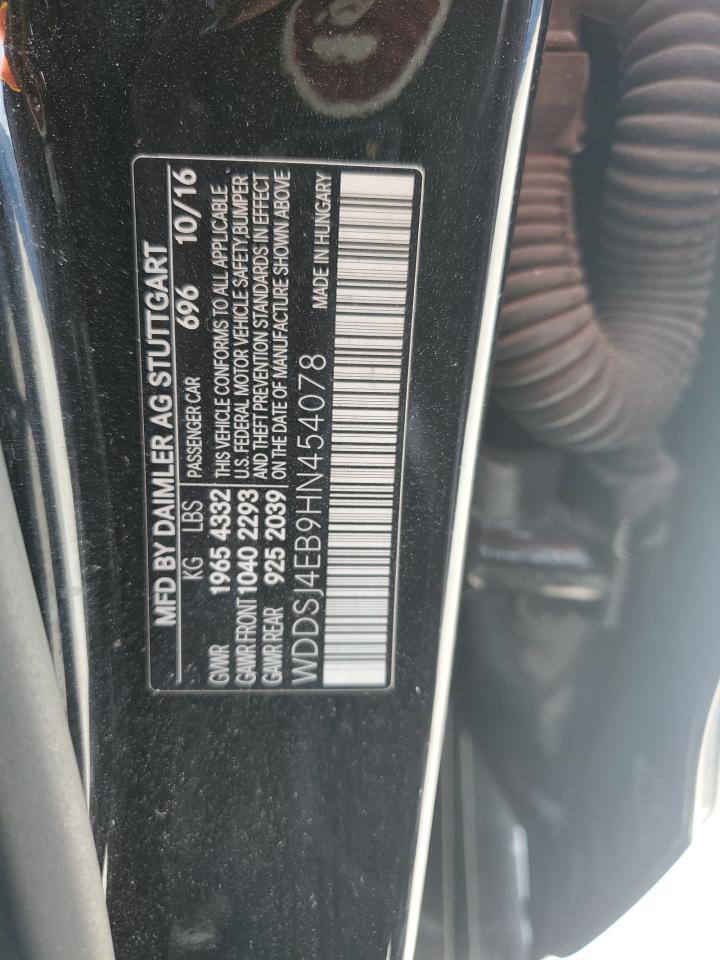 2017 Mercedes-Benz Cla 250 VIN: WDDSJ4EB9HN454078 Lot: 64660145