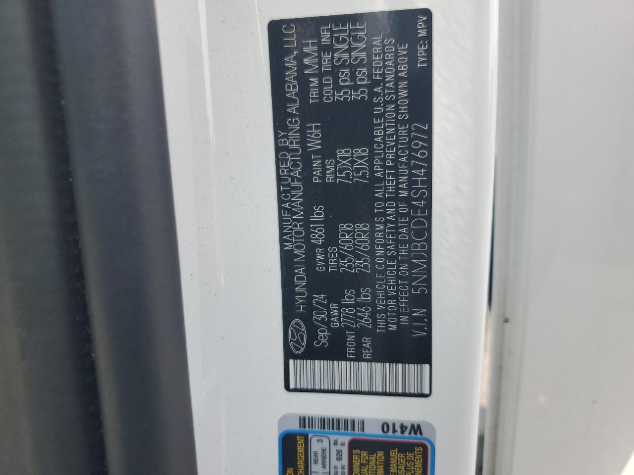 5NMJBCDE4SH476972 2025 Hyundai Tucson Sel