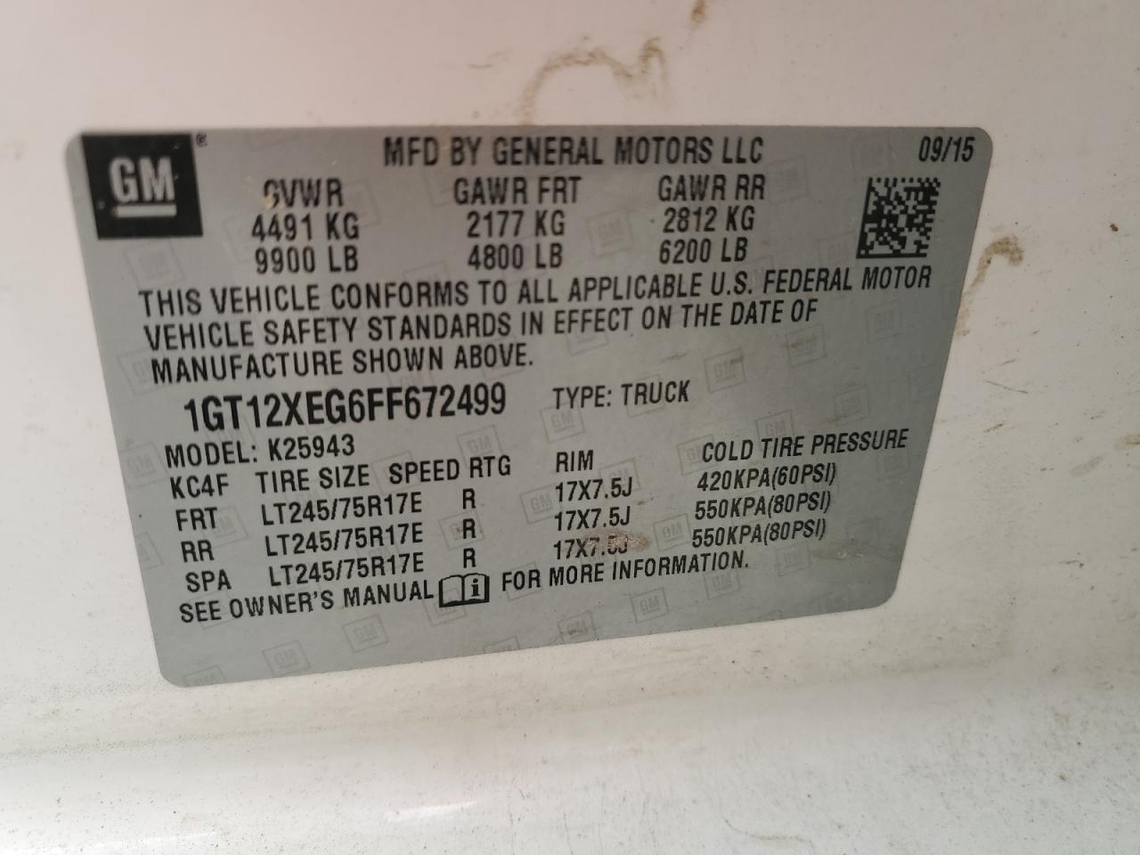1gt12xeg6ff672499 1GT12XEG6FF672499 2015 GMC Sierra K2500 Heavy Duty