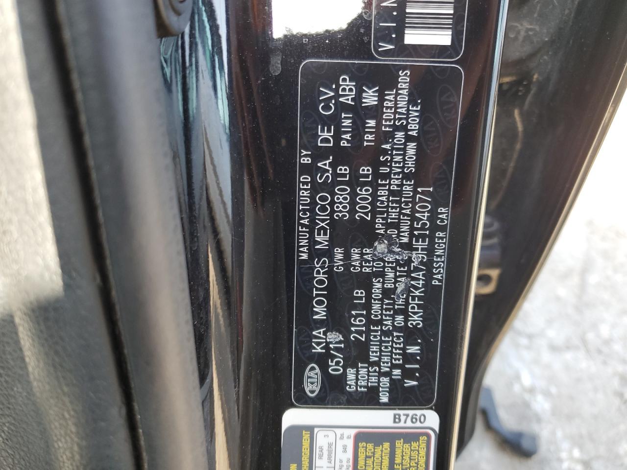 2017 Kia Forte Lx VIN: 3KPFK4A79HE154071 Lot: 63325375