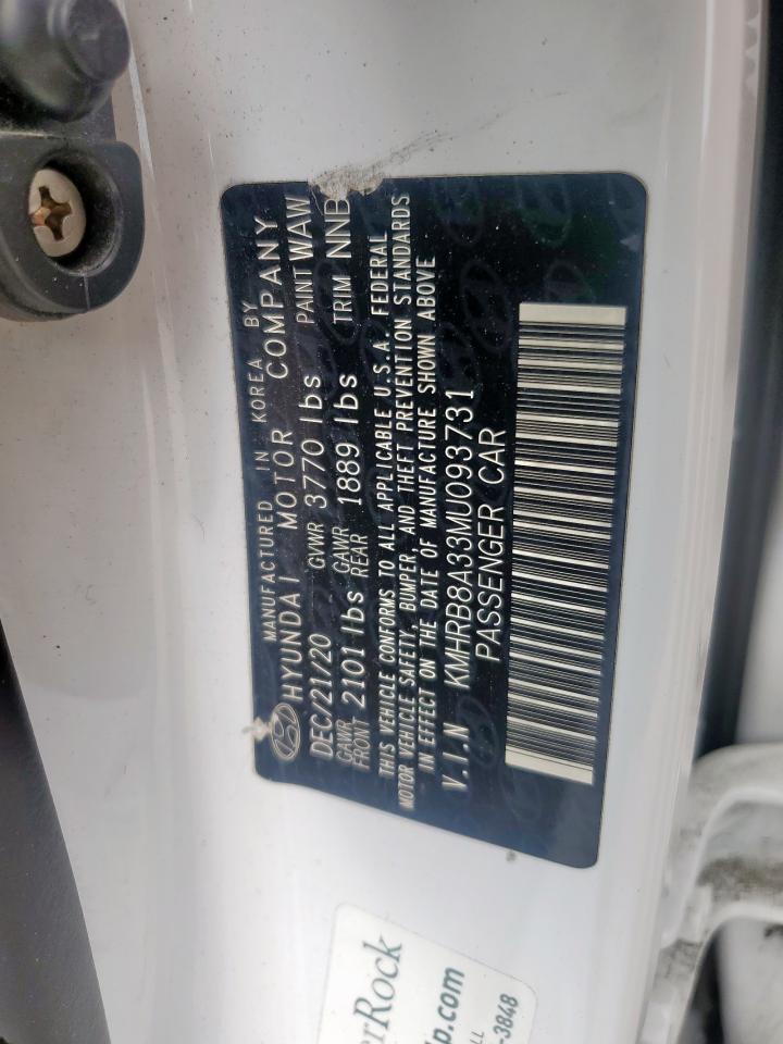 2021 Hyundai Venue Se VIN: KMHRB8A33MU093731 Lot: 66097485