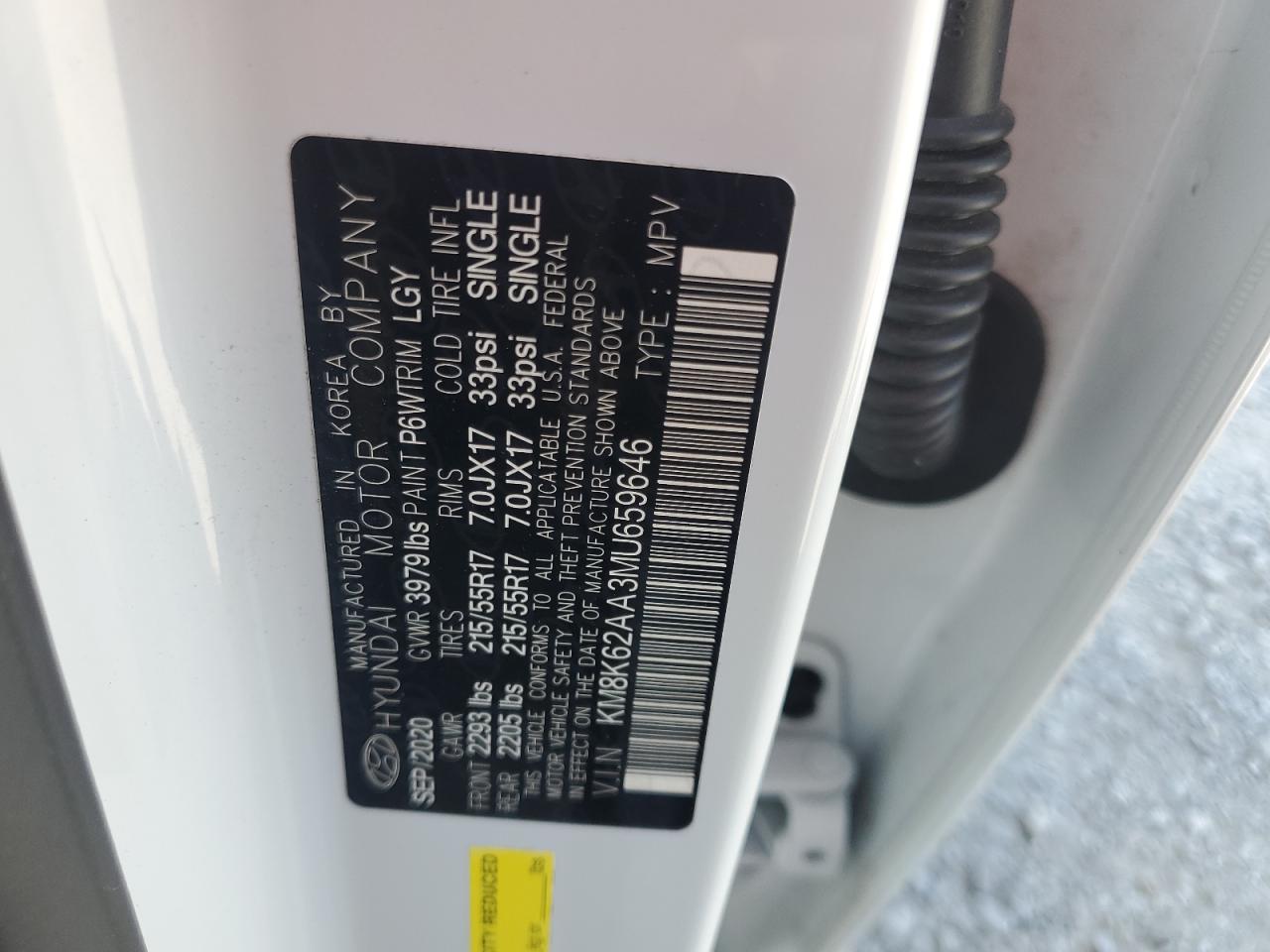 km8k62aa3mu659646 KM8K62AA3MU659646 2021 Hyundai Kona Sel Plus