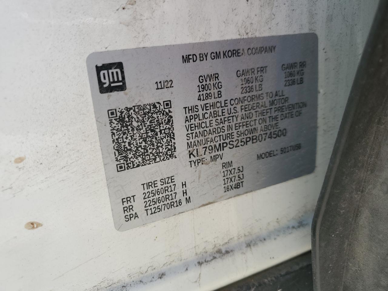 2023 Chevrolet Trailblazer Lt VIN: KL79MPS25PB074500 Lot: 64126775