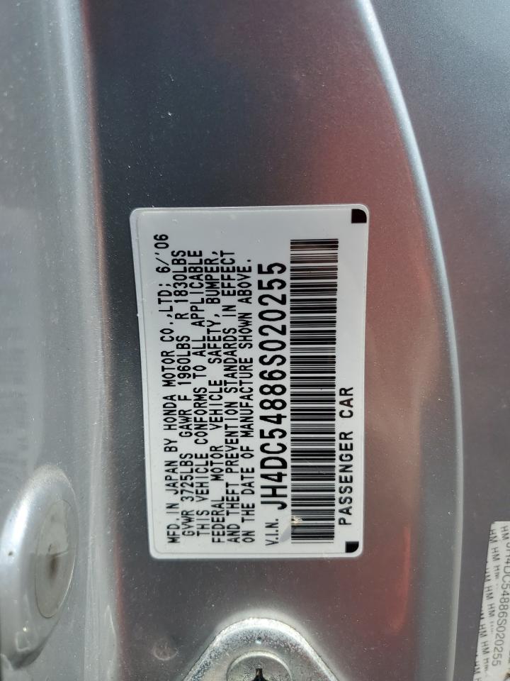 jh4dc54886s020255 JH4DC54886S020255 2006 Acura Rsx