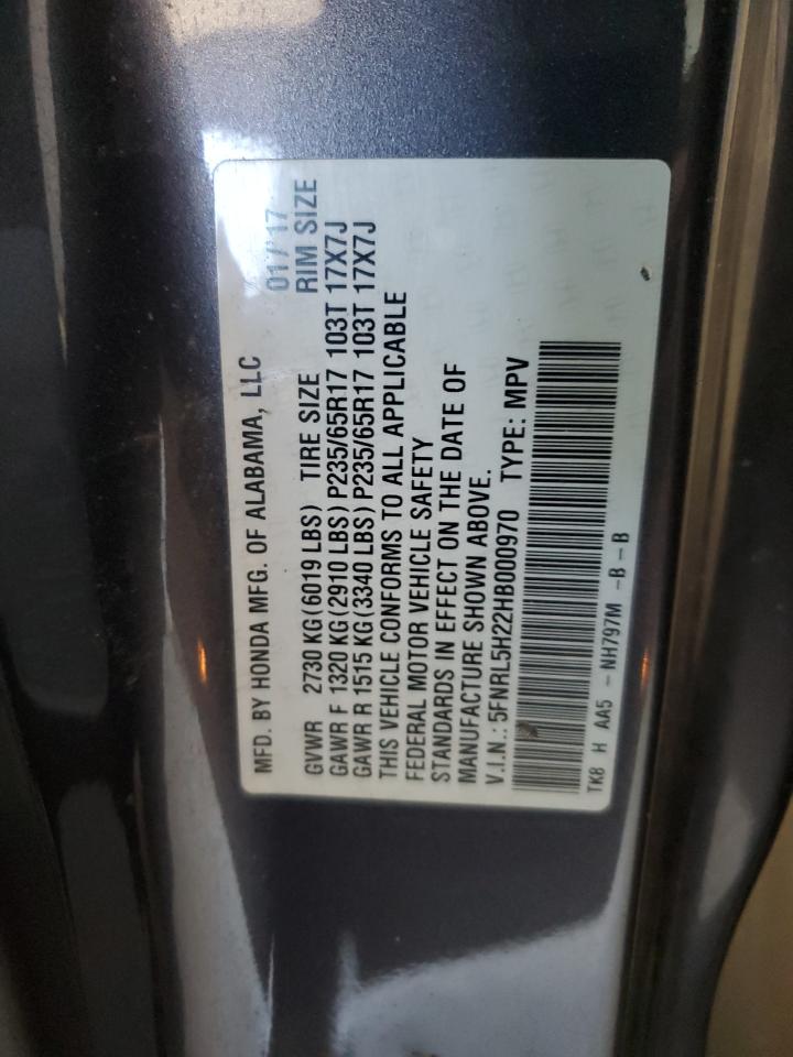 2017 Honda Odyssey Lx VIN: 5FNRL5H22HB000970 Lot: 65536495