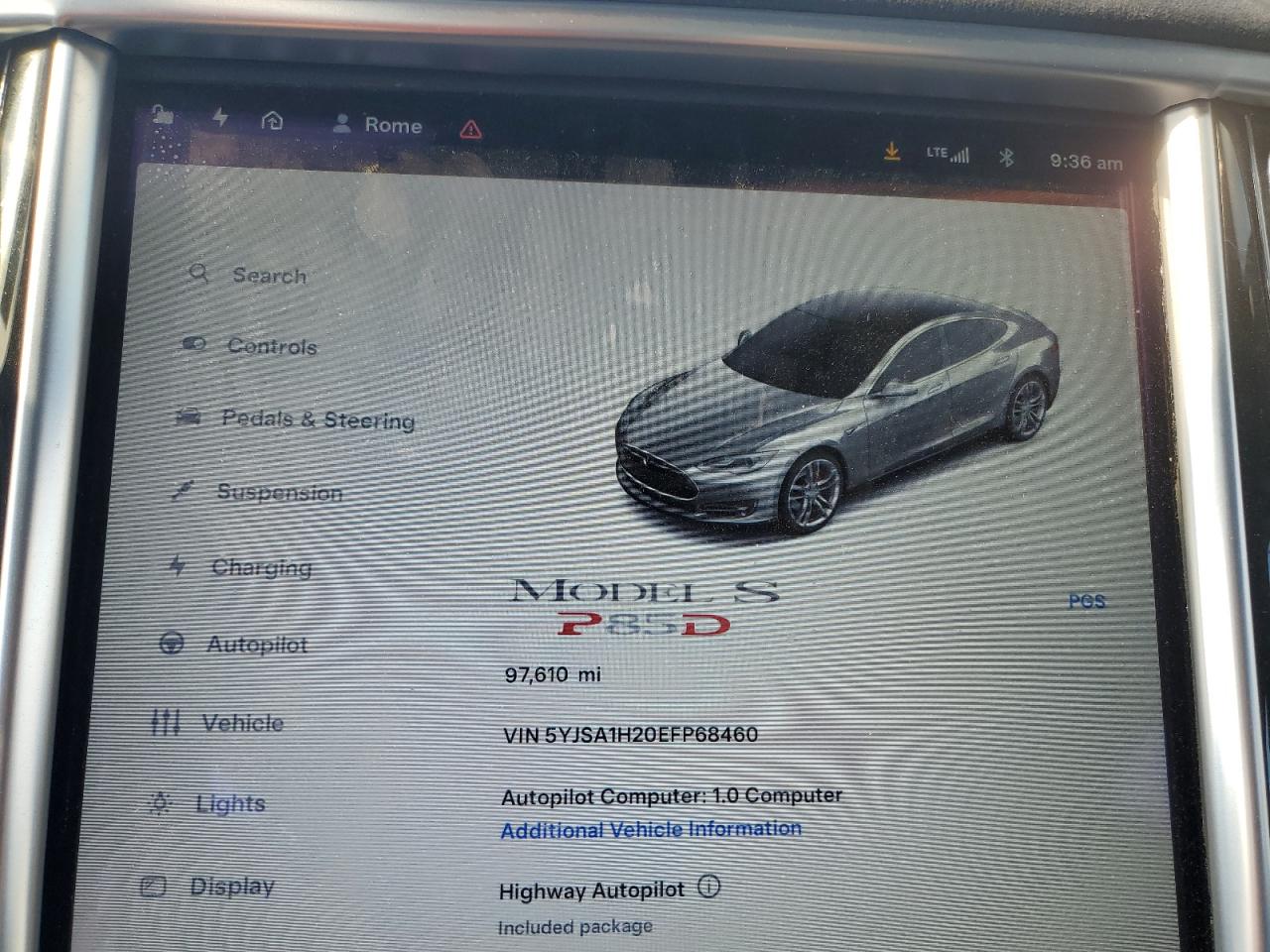 2014 Tesla Model S VIN: 5YJSA1H20EFP68460 Lot: 63032345