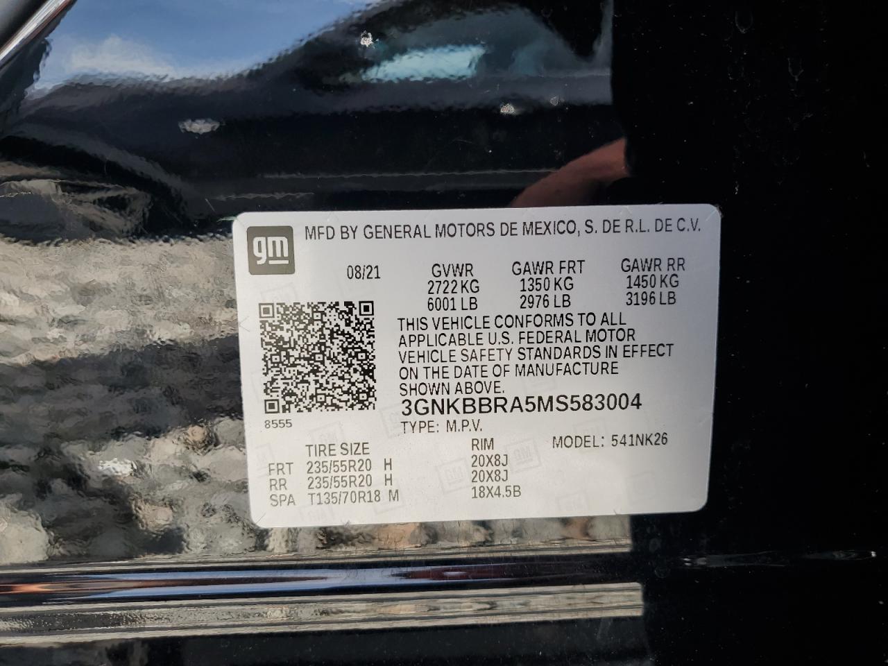 3gnkbbra5ms583004 3GNKBBRA5MS583004 2021 Chevrolet Blazer 1Lt