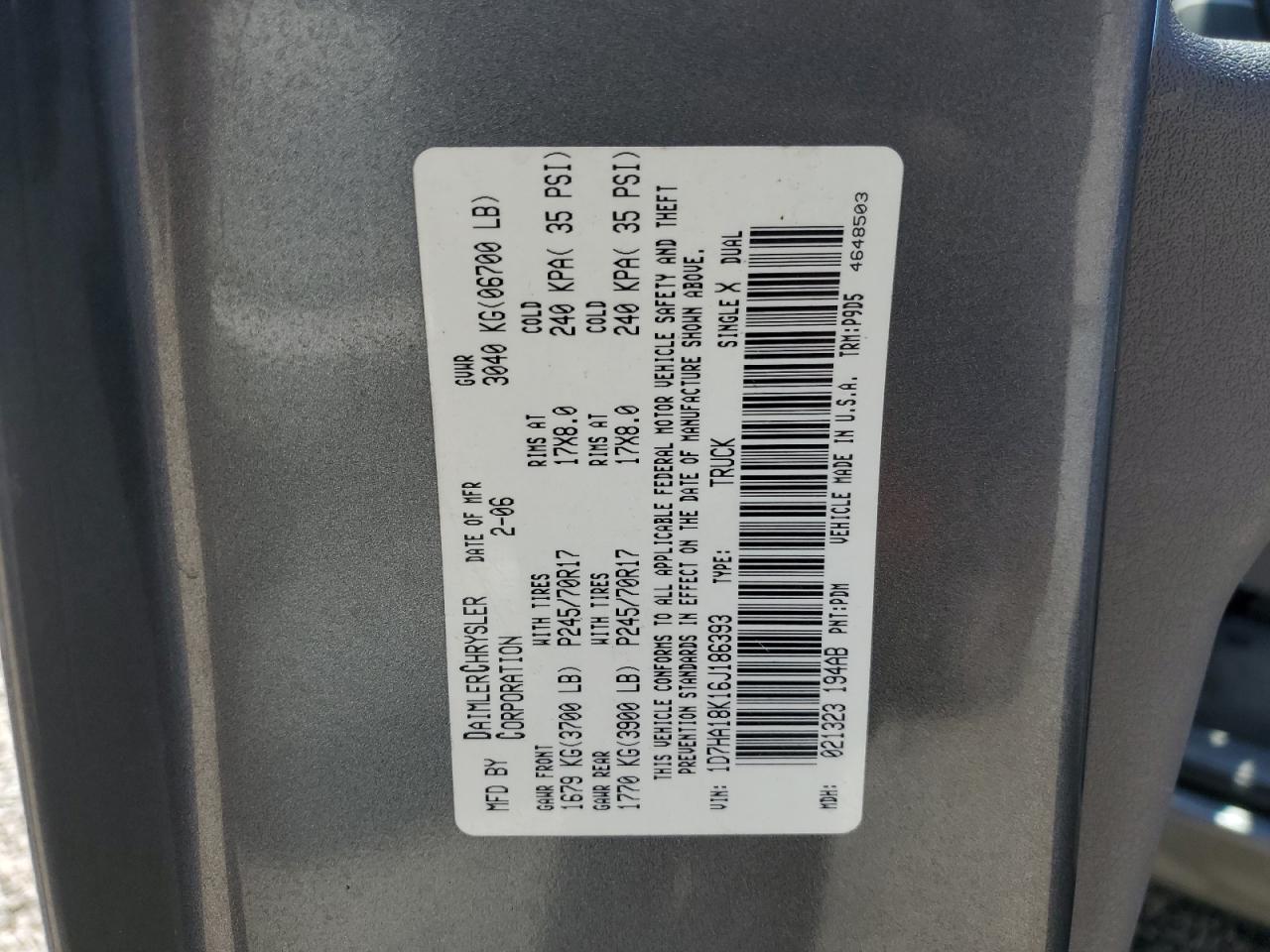 2006 Dodge Ram 1500 St VIN: 1D7HA18K16J186393 Lot: 62509975