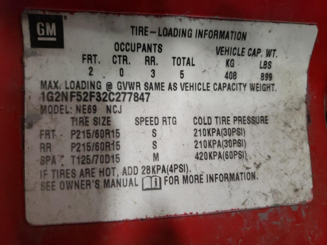 2002 Pontiac Grand Am Se1 VIN: 1G2NF52E94M536913 Lot: 67193875