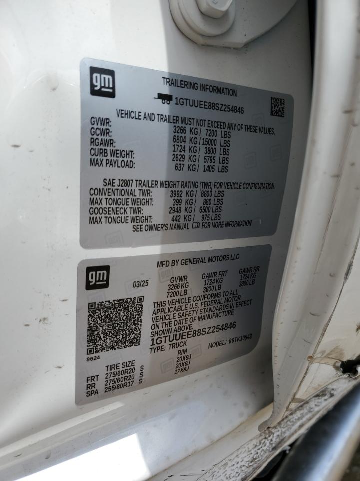 2025 GMC Sierra K1500 At4 VIN: 1GTUUEE88SZ254846 Lot: 65126585