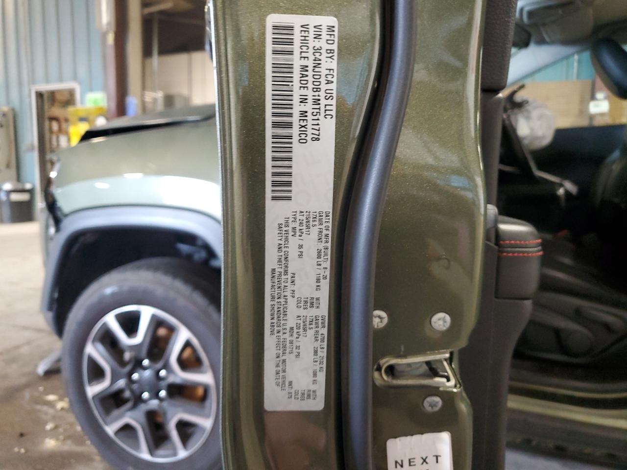 2021 Jeep Compass Trailhawk VIN: 3C4NJDDB1MT511778 Lot: 65013395