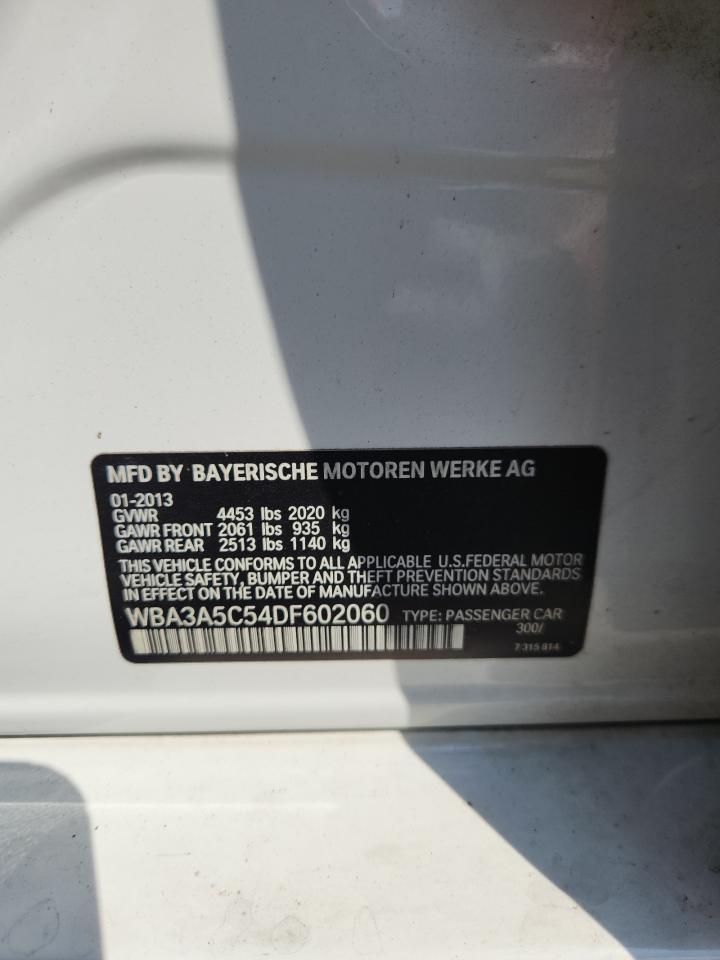 2013 BMW 328 I VIN: WBA3A5C54DF602060 Lot: 66765615