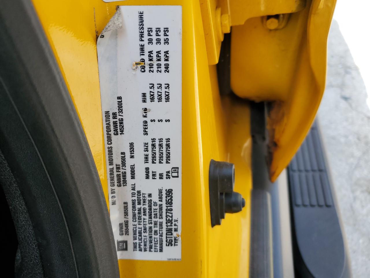 2007 Hummer H3 VIN: 5GTDN13E278185396 Lot: 63657645