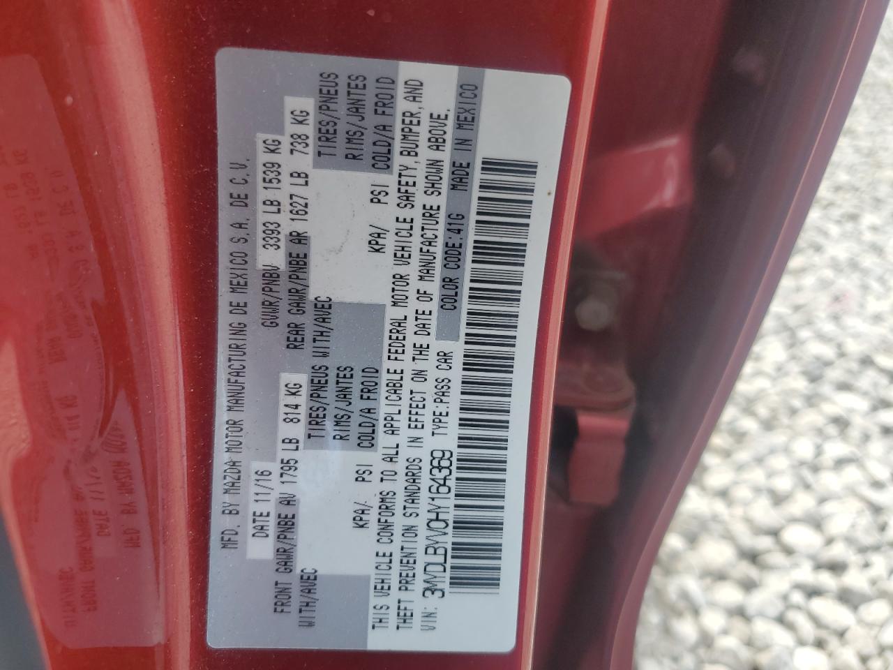 2017 Toyota Yaris Ia VIN: 3MYDLBYV0HY164369 Lot: 65242655