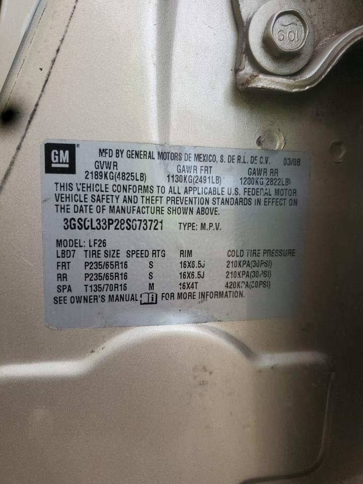 2008 Saturn Vue Xe VIN: 3GSCL33P28S673721 Lot: 64276315