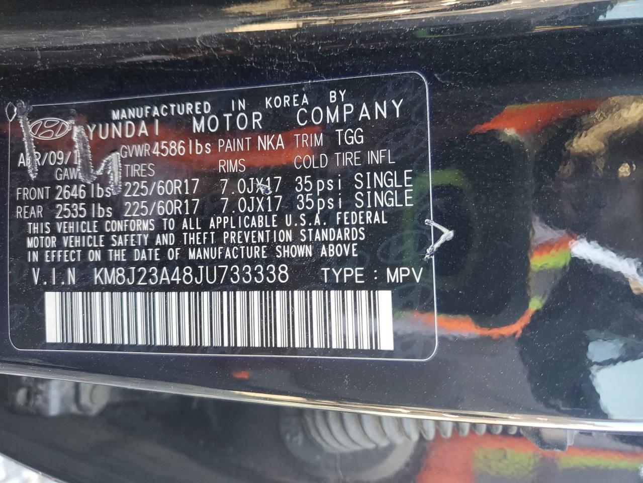 2018 Hyundai Tucson Se VIN: KM8J23A48JU733338 Lot: 64720675