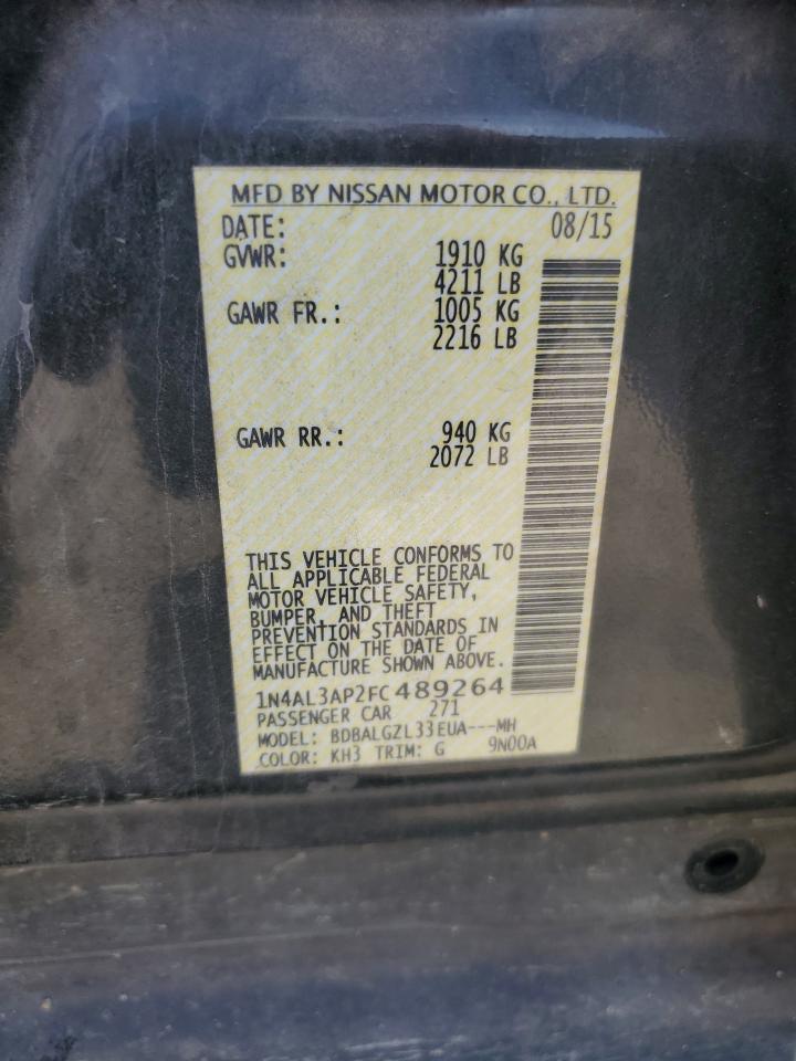 2015 Nissan Altima 2.5 VIN: 1N4AL3AP2FC489264 Lot: 64903515