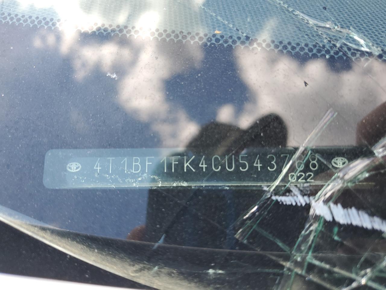 2012 Toyota Camry Base VIN: 4T1BF1FK4CU543768 Lot: 61163585