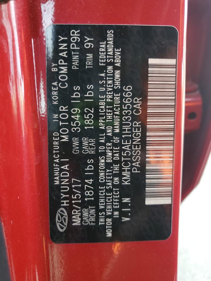 2017 Hyundai Accent Se VIN: KMHCT5AE1HU335666 Lot: 63849165