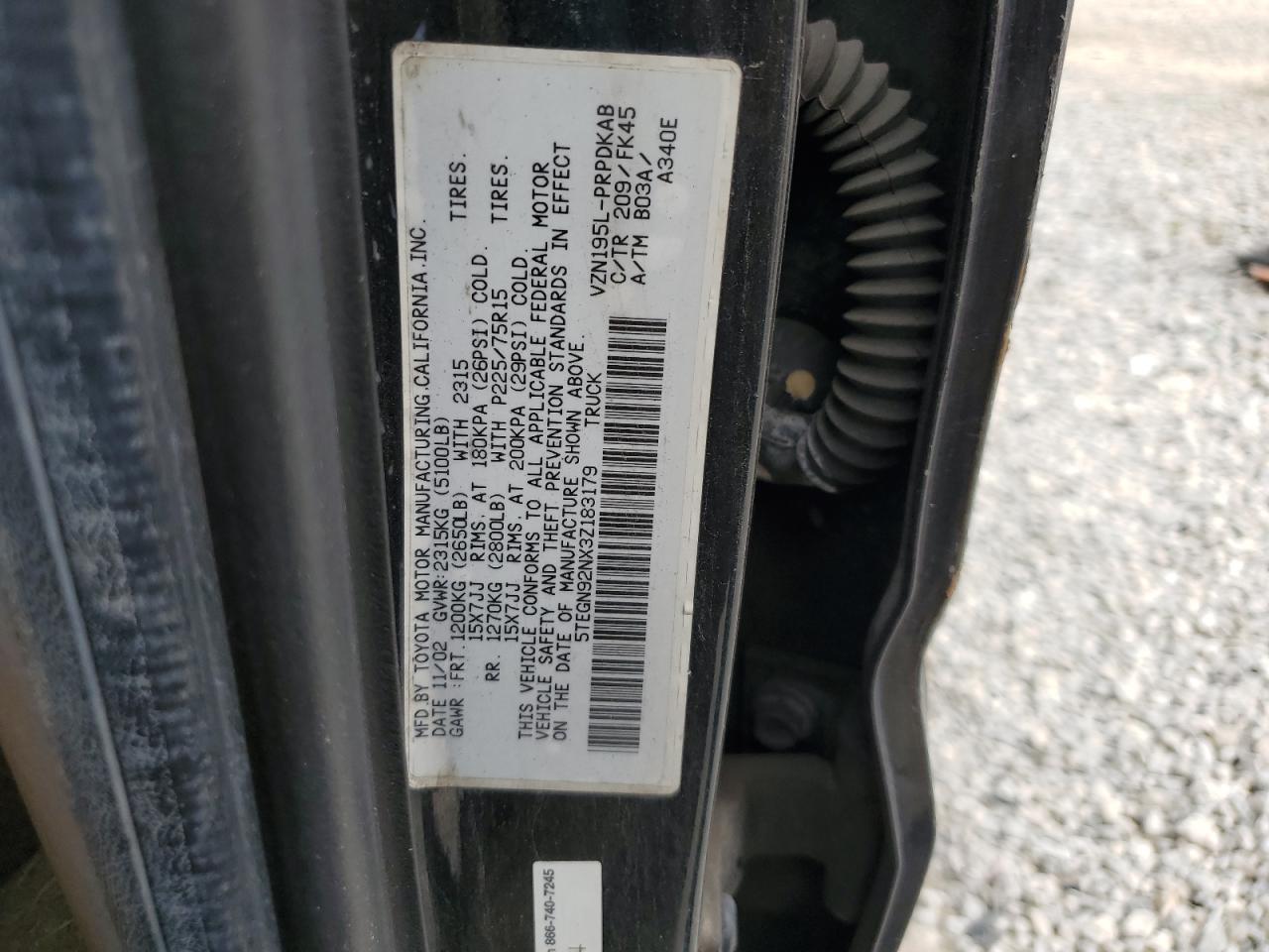 2003 Toyota Tacoma Double Cab Prerunner VIN: 5TEGN92NX3Z183179 Lot: 65027015