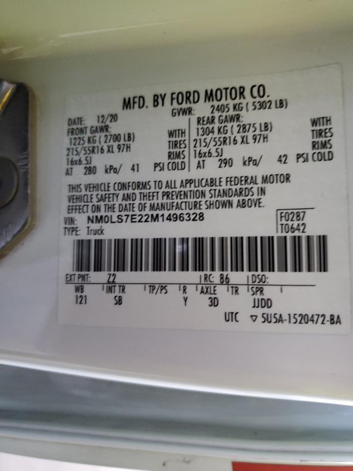 2021 Ford Transit Connect Xl VIN: NM0LS7E22M1496328 Lot: 64509285