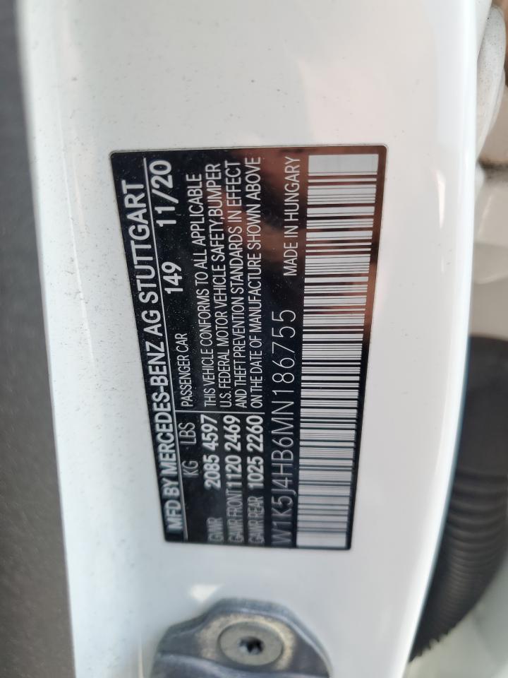 2021 Mercedes-Benz Cla 250 4Matic VIN: W1K5J4HB6MN186755 Lot: 65525915