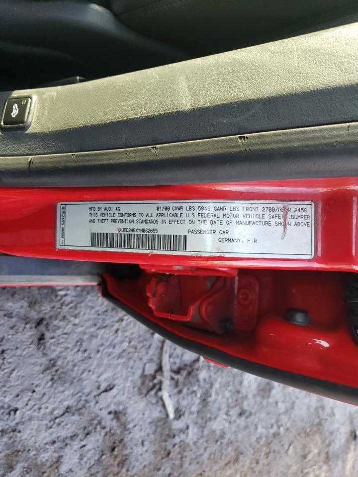 2000 Audi A6 2.7T Quattro VIN: WAUED24BXYN082655 Lot: 64092745