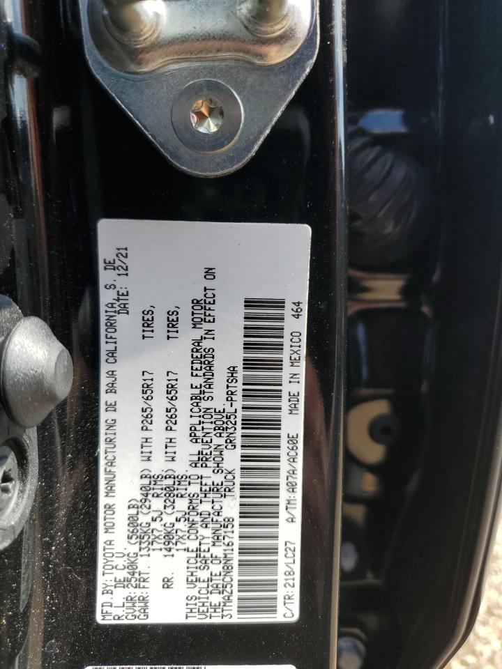 2022 Toyota Tacoma Double Cab VIN: 3TMAZ5CN8NM167158 Lot: 65201095
