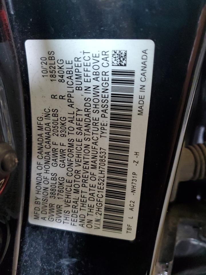 2020 Honda Civic Si VIN: 2HGFC1E52LH708537 Lot: 64999565