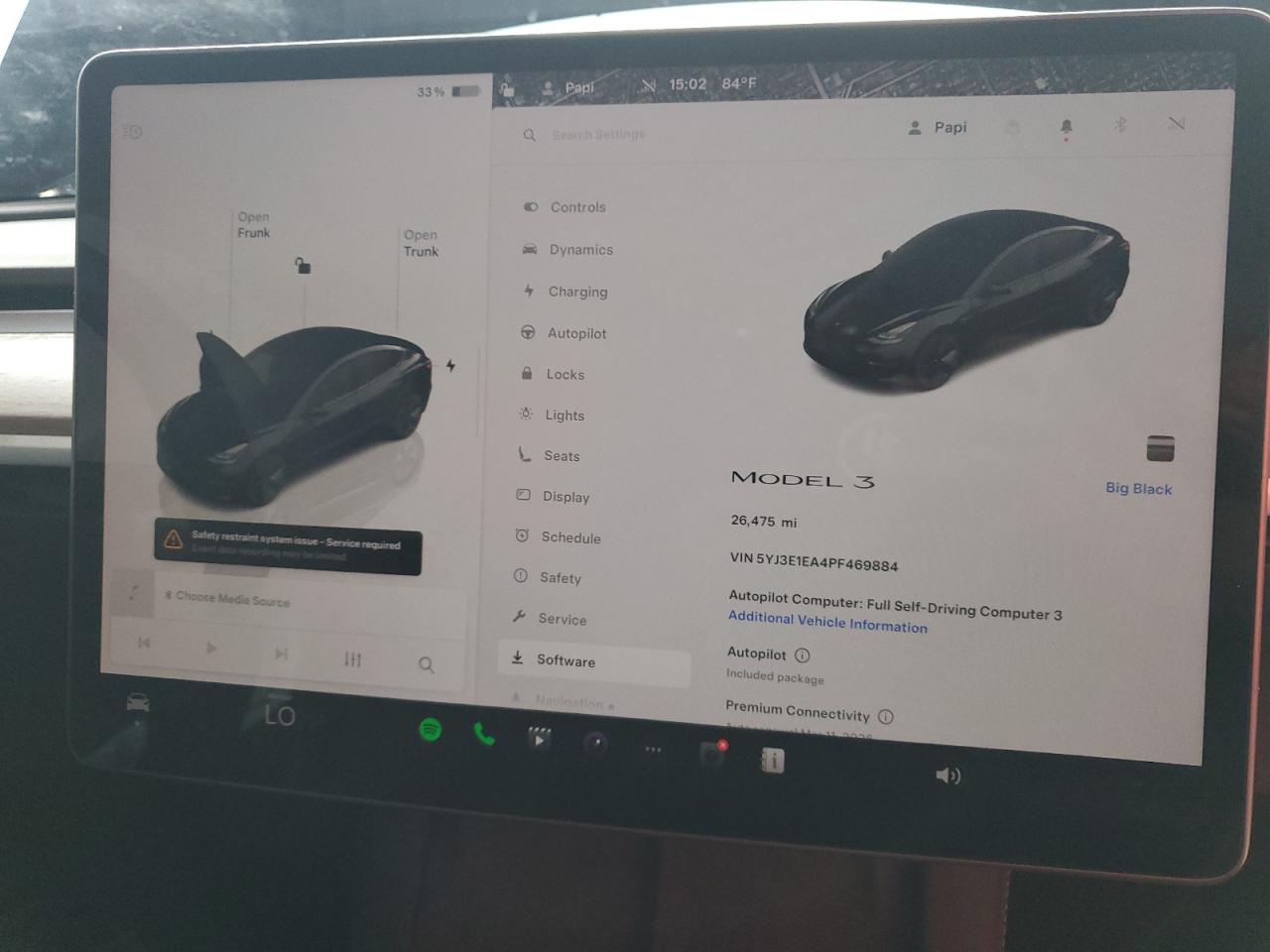 2023 Tesla Model 3 VIN: 5YJ3E1EA4PF469884 Lot: 64104025