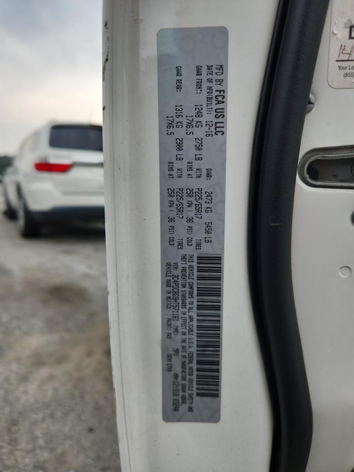 2017 Dodge Journey Sxt VIN: 3C4PDCBG9HT571161 Lot: 64129155