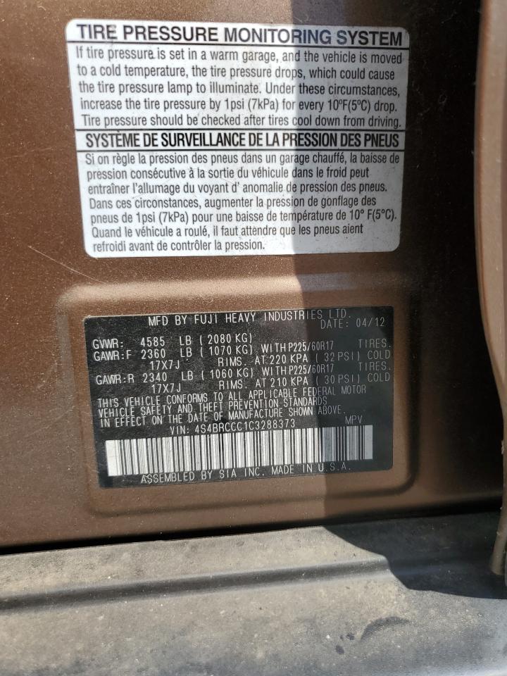 2012 Subaru Outback 2.5I Premium VIN: 4S4BRCCC1C3288373 Lot: 64959145