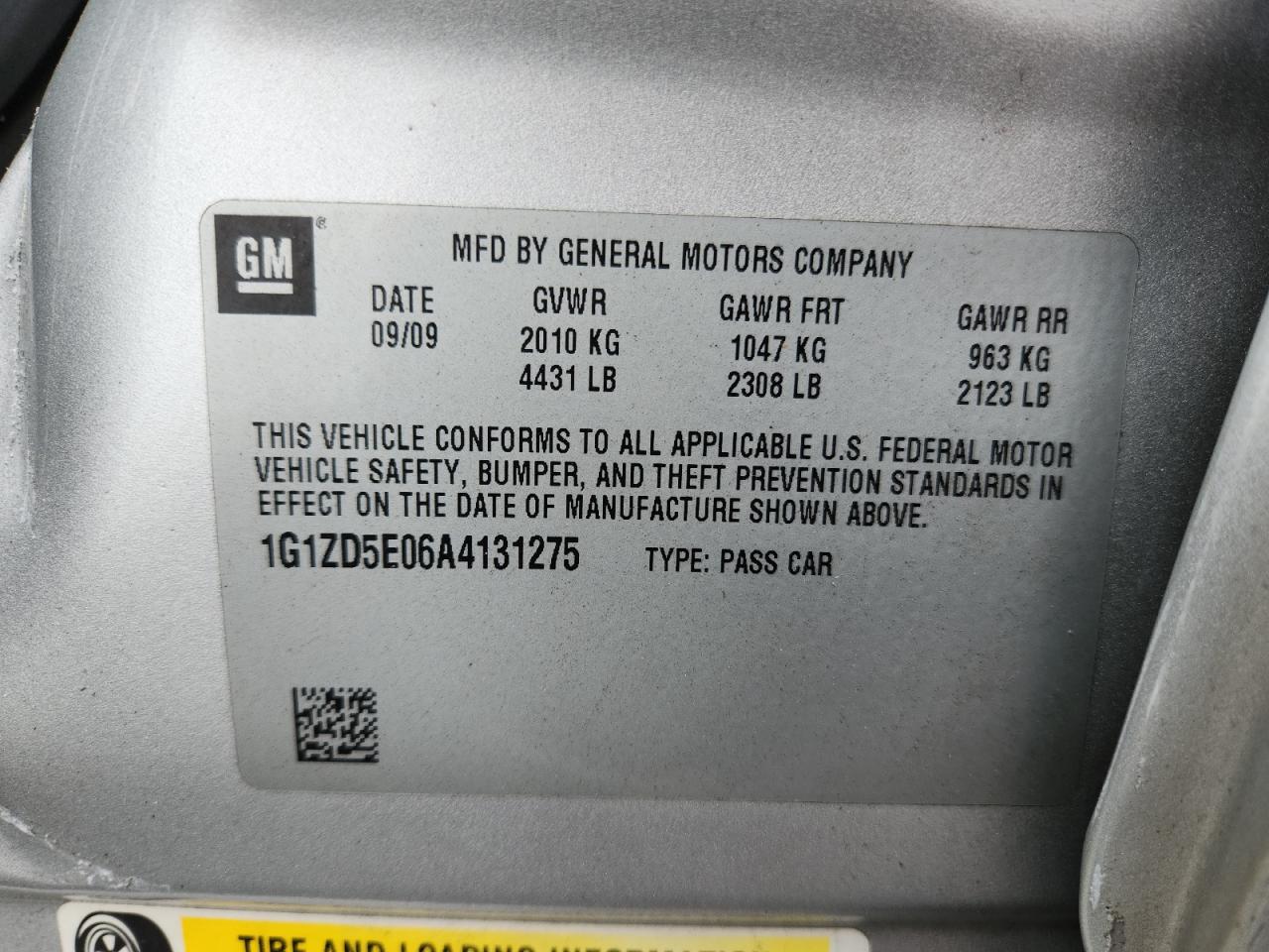 2010 Chevrolet Malibu 2Lt VIN: 1G1ZD5E06A4131275 Lot: 64277175