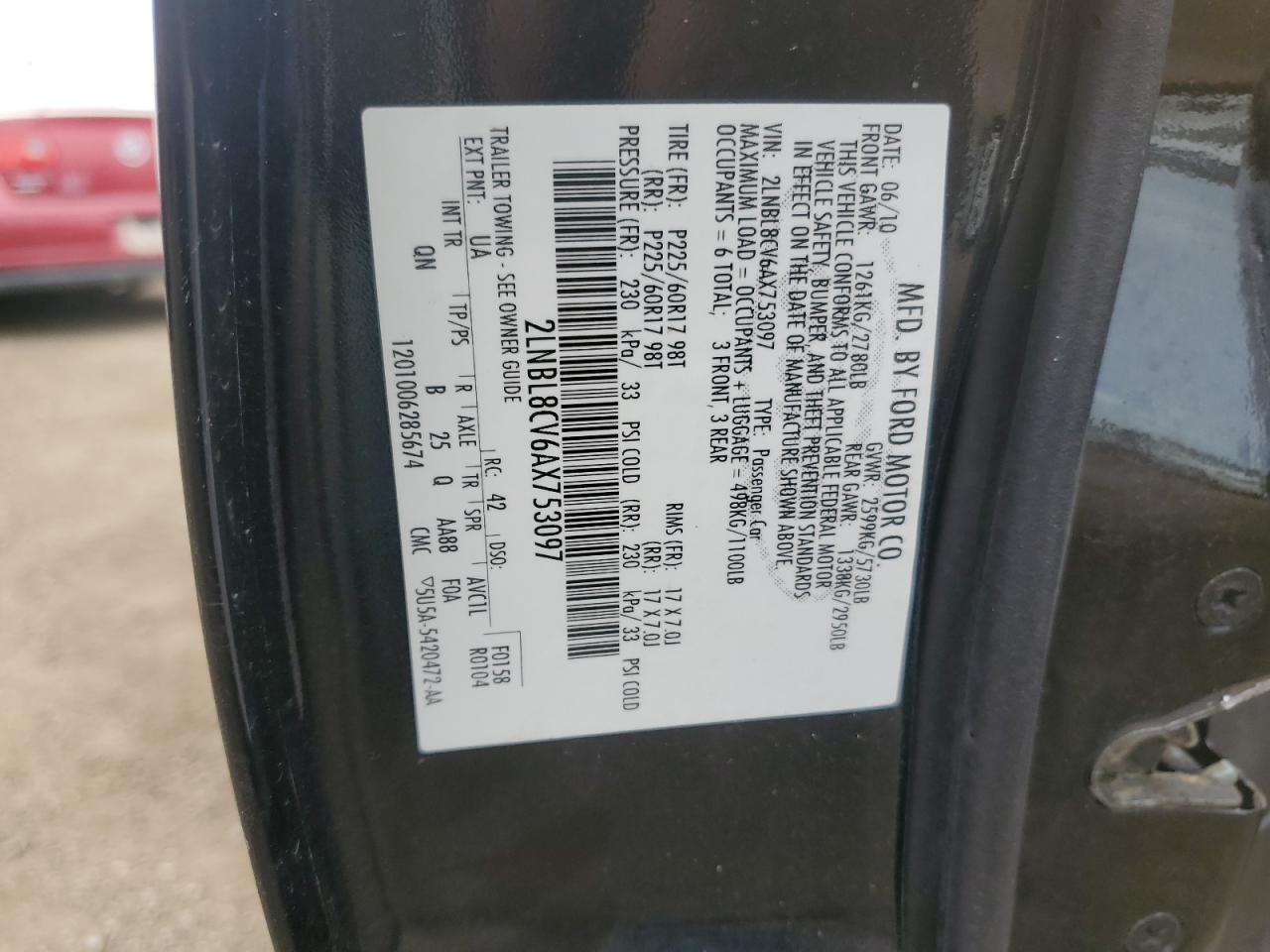 2010 Lincoln Town Car Signature Limited VIN: 2LNBL8CV6AX753097 Lot: 66018925