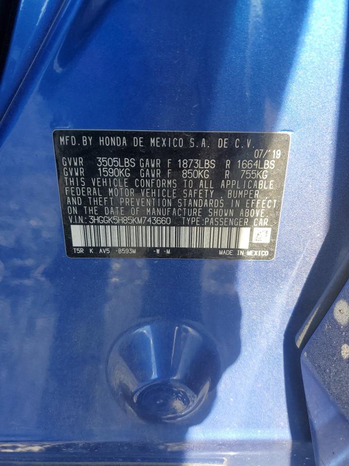 2019 Honda Fit Ex VIN: 3HGGK5H85KM743660 Lot: 64456095