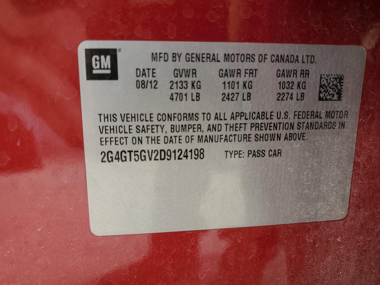2013 Buick Regal Premium VIN: 2G4GT5GV2D9124198 Lot: 64250795