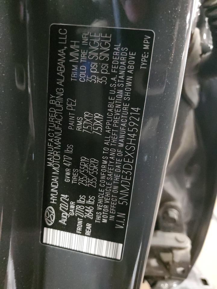 2025 Hyundai Tucson Limited VIN: 5NMJE3DEXSH459214 Lot: 64953935