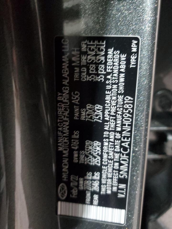 2022 Hyundai Tucson Sel VIN: 5NMJFCAE1NH095819 Lot: 64434635