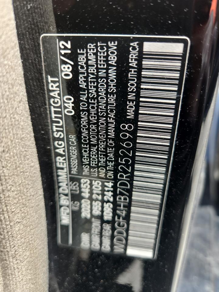 2013 Mercedes-Benz C 250 VIN: WDDGF4HB7DR252698 Lot: 64729245