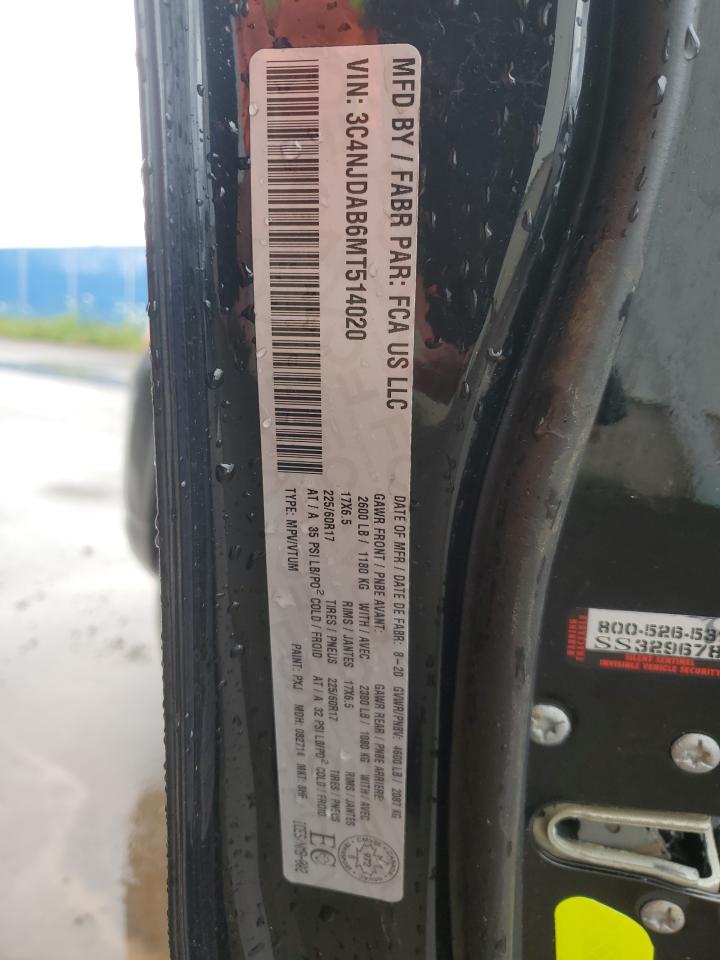 2021 Jeep Compass Sport VIN: 3C4NJDAB6MT514020 Lot: 65679005