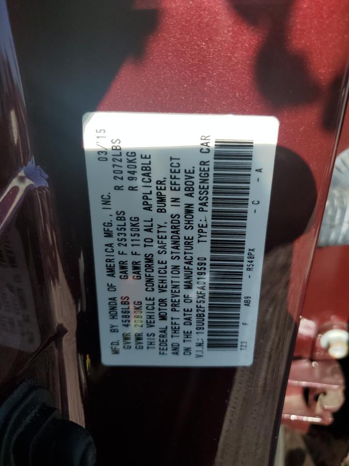 19uub2f5xfa019590 19UUB2F5XFA019590 2015 Acura Tlx Tech