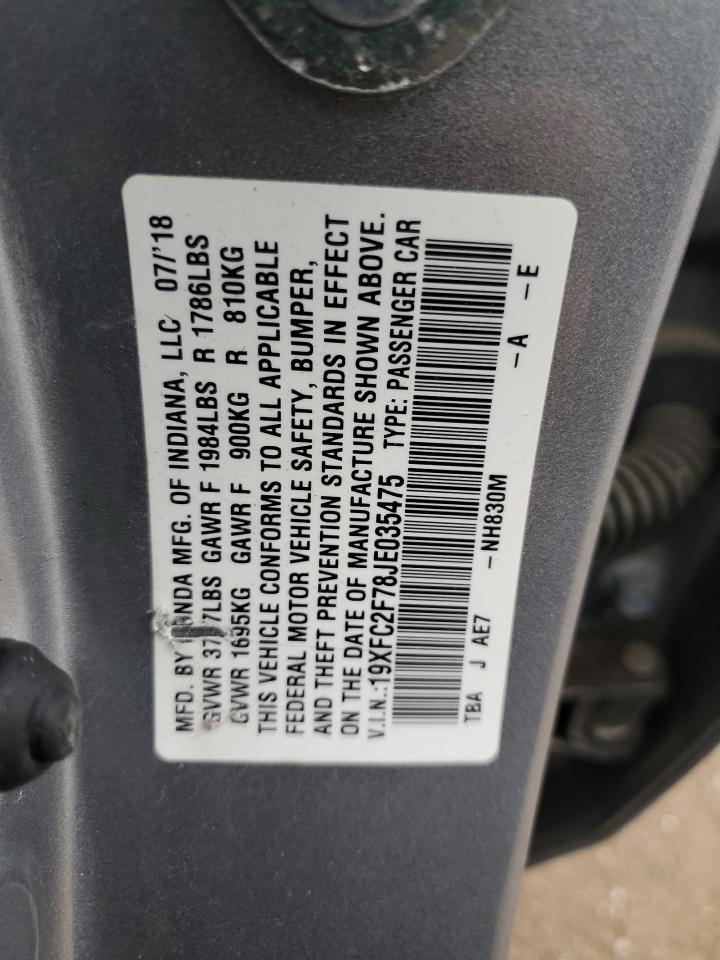 2018 Honda Civic Ex VIN: 19XFC2F78JE035475 Lot: 64854455