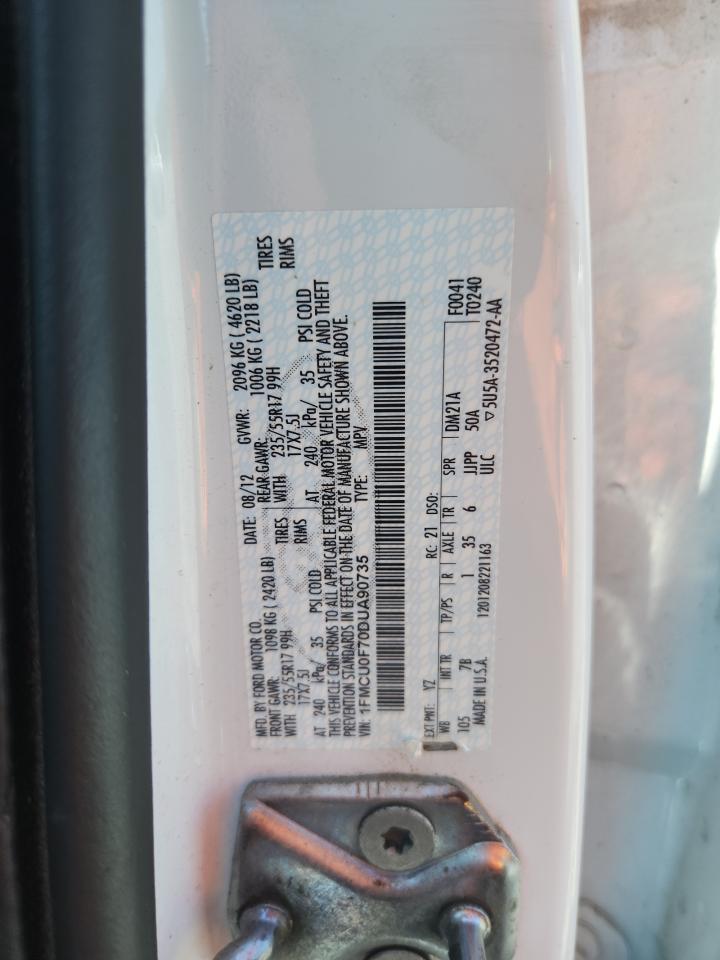 2013 Ford Escape S VIN: 1FMCU0F70DUA90735 Lot: 65550825