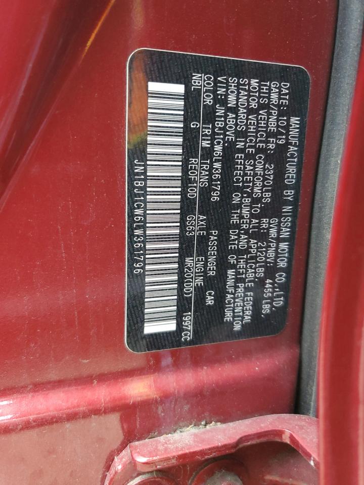 2020 Nissan Rogue Sport S VIN: JN1BJ1CW6LW361796 Lot: 65339145