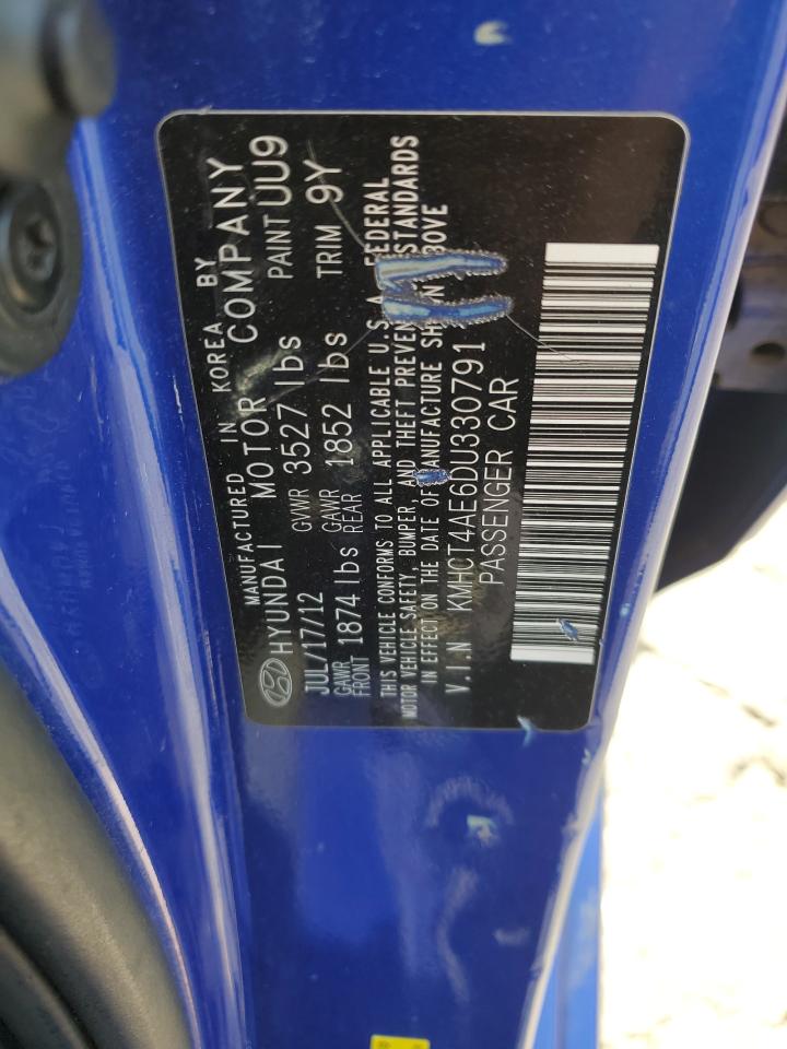 2013 Hyundai Accent Gls VIN: KMHCT4AE6DU330791 Lot: 63867995